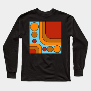 Mid century abstract geometrical design Long Sleeve T-Shirt